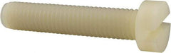 Made in USA - M10x1.50 Metric Coarse, 50mm Length Under Head Slotted Drive Machine Screw - Cheese Head, Grade 6/6 Nylon, Uncoated, Without Washer - Apex Tool & Supply