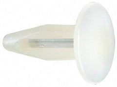 Made in USA - 1/4" to 0.26" Hole Diam, 7/8" OAL, Arrow Shank, Nylon Panel Rivet - 0.81" Length Under Head, 0.36" to 0.38" Material Thickness, 0.615" Head Diam - Apex Tool & Supply