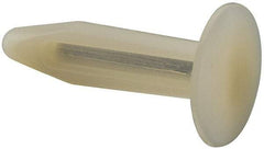 Made in USA - 1/4" to 0.26" Hole Diam, 1.203" OAL, Arrow Shank, Nylon Panel Rivet - 1.135" Length Under Head, 1/2" to 3/4" Material Thickness, 0.61" Head Diam - Apex Tool & Supply