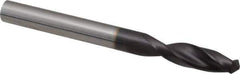 Guhring - 0.252" 130° Parabolic Flute Powdered Metal Screw Machine Drill Bit - FIREX Finish, Right Hand Cut, 1.2205" Flute Length, 2.7559" OAL, Standard Point, Straight Shank - Apex Tool & Supply