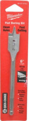 Milwaukee Tool - 3/4", 1/4" Straight Shank, Bright Finish, Carbon Steel, Spade Blade Drill Bit - 2 Spurs, 6-3/8" Overall Length, Wire Fishing Hole - Apex Tool & Supply