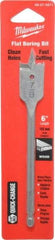 Milwaukee Tool - 7/8", 1/4" Straight Shank, Bright Finish, Carbon Steel, Spade Blade Drill Bit - 2 Spurs, 6-3/8" Overall Length, Wire Fishing Hole - Apex Tool & Supply