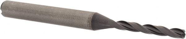 Kennametal - 3mm 140° Solid Carbide Jobber Drill - TiAlN Finish, Right Hand Cut, Spiral Flute, Straight Shank, 66mm OAL, Standard Point - Apex Tool & Supply