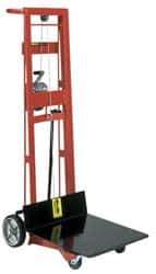 Wesco Industrial Products - 750 Lb Capacity, 54" Lift Height, Winch Platform Base Manually Operated Lift - 54" Minimum Operating Height - Apex Tool & Supply