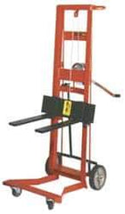 Wesco Industrial Products - 750 Lb Capacity, 54" Lift Height, Winch Platform Base Manually Operated Lift - 5.75" Minimum Operating Height - Apex Tool & Supply