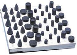 Grier Abrasives - 50 Piece Aluminum Oxide Vitrified Mounted Stone Abrasive Point Set - Includes Shapes A2, A5, A12, A37, A38, W185, W186, W187, W205 & W209 - Apex Tool & Supply