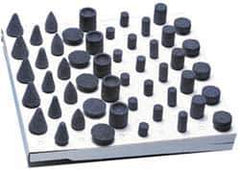 Grier Abrasives - 50 Piece Aluminum Oxide Vitrified Mounted Stone Abrasive Point Set - Includes Shapes A2, A5, A12, A37, A38, W185, W186, W187, W205 & W209 - Apex Tool & Supply