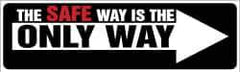 NMC - The Safe Way Is the Only Way, 120 Inch Long x 36 Inch High, Safety Banner with Graphic - Graphic Shows Leaf, Polyethylene, English, Printed on 1 Side - Apex Tool & Supply