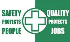 NMC - Safety Protects People - Quality Protects Jobs, 60 Inch Long x 36 Inch High, Safety Banner - Polyethylene, English, Printed on 1 Side - Apex Tool & Supply