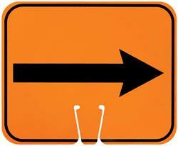 NMC - Right Arrow (Graphic), Plastic Fire and Exit Sign - 12-3/4" Wide x 10-1/2" High - Apex Tool & Supply