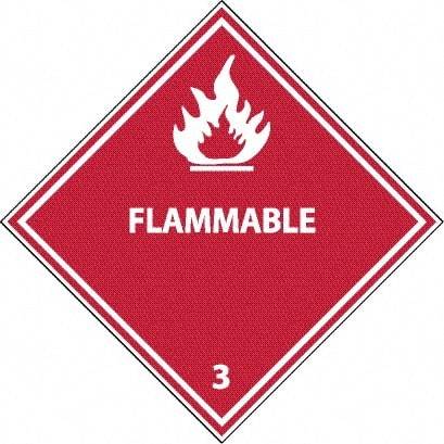 NMC - Flammable DOT Shipping Label - 4" High x 4" Wide - Apex Tool & Supply