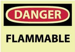 NMC - Danger - Flammable, Pressure Sensitive Vinyl Fire Sign - 5" Wide x 3" High - Apex Tool & Supply