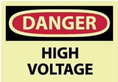 NMC - Accident Prevention Label, Header: DANGER - Legend: Danger - High Voltage, English, Red & Black & Yellow, 5" Long x 3" High, Sign Muscle Finish - Apex Tool & Supply