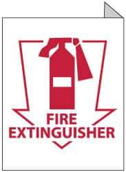 NMC - Fire Extinguisher, Plastic Fire Sign - 8" Wide x 10" High, Glow-in-the-Dark - Apex Tool & Supply