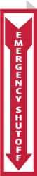 NMC - "Emergency Shut-Off", 18" Long x 4" Wide, Rigid Plastic Safety Sign - Rectangle, 0.05" Thick, Use for Accident Prevention - Apex Tool & Supply
