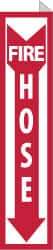 NMC - Fire Hose, Plastic Fire Sign - 4" Wide x 18" High - Apex Tool & Supply