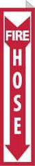 NMC - Fire Hose, Plastic Fire Sign - 4" Wide x 18" High - Apex Tool & Supply