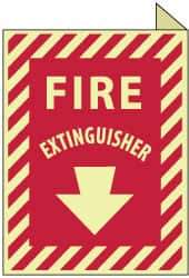 NMC - Fire Extinguisher, Plastic Fire Sign - 9" Wide x 12" High, Glow-in-the-Dark - Apex Tool & Supply
