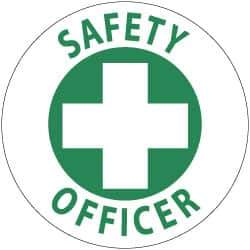 NMC - SafetyOofficer, Hard Hat Label - Green on White, 2" Thick, For Accident Prevention - Apex Tool & Supply