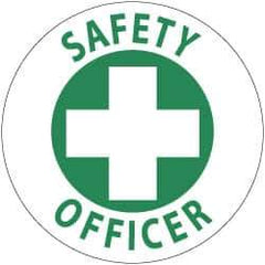 NMC - SafetyOofficer, Hard Hat Label - Green on White, 2" Thick, For Accident Prevention - Apex Tool & Supply
