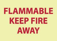 NMC - "Flammable - Keep Fire Away", 10" Long x 14" Wide, Pressure-Sensitive Vinyl Safety Sign - Rectangle, 0.004" Thick, Use for Accident Prevention - Apex Tool & Supply
