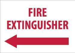 NMC - Fire Extinguisher, Pressure Sensitive Vinyl Fire Sign - 14" Wide x 10" High, Glow-in-the-Dark - Apex Tool & Supply