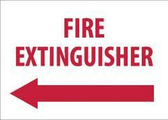 NMC - Fire Extinguisher, Pressure Sensitive Vinyl Fire Sign - 14" Wide x 10" High, Glow-in-the-Dark - Apex Tool & Supply