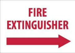 NMC - Fire Extinguisher, Pressure Sensitive Vinyl Fire Sign - 14" Wide x 10" High, Glow-in-the-Dark - Apex Tool & Supply