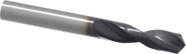 Guhring - 0.3858" 130° Parabolic Flute Powdered Metal Screw Machine Drill Bit - FIREX Finish, Right Hand Cut, 1.6929" Flute Length, 3.5039" OAL, Standard Point, Straight Shank - Apex Tool & Supply