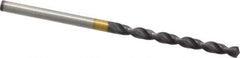 Guhring - 0.122" 130° Powdered Metal Jobber Drill - FIREX Finish, Right Hand Cut, Parabolic Flute, Straight Shank, 2-9/16" OAL, Cone Relief Point - Apex Tool & Supply