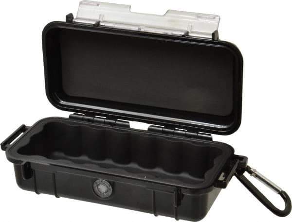 Pelican Products, Inc. - 3-7/8" Wide x 3-7/8" Deep x 2-7/16" High, Clamshell Hard Case - Black, Polycarbonate - Apex Tool & Supply
