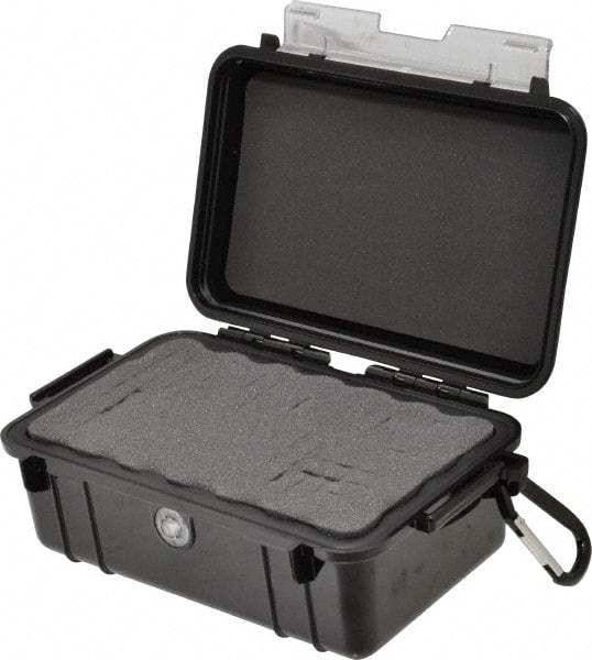 Pelican Products, Inc. - 5-1/16" Wide x 3-17/25" Deep x 3-1/8" High, Clamshell Hard Case - Black, Polycarbonate - Apex Tool & Supply