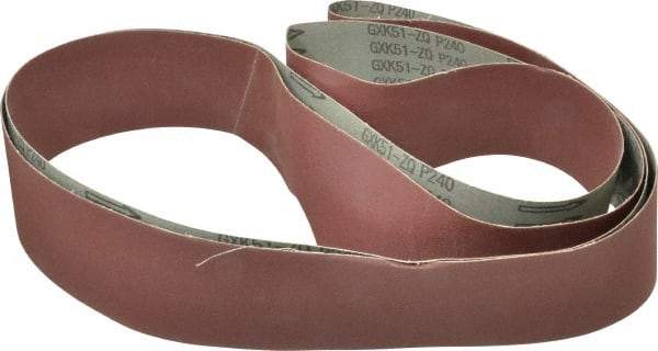 Tru-Maxx - 3" Wide x 132" OAL, 220 Grit, Aluminum Oxide Abrasive Belt - Aluminum Oxide, Very Fine, Coated, X Weighted Cloth Backing - Apex Tool & Supply
