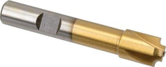 Interstate - 1/16" Radius, 7/16" Mill Diam, 4 Flute High Speed Steel Corner Rounding End Mill - Single End, TiN Finish, 2-1/2" OAL, 3/8" Shank Diam - Apex Tool & Supply