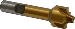 Interstate - 13/64" Radius, 7/8" Mill Diam, 4 Flute High Speed Steel Corner Rounding End Mill - Single End, TiN Finish, 3-1/8" OAL, 1/2" Shank Diam - Apex Tool & Supply
