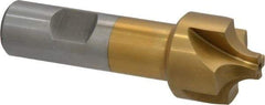 Interstate - 5/16" Radius, 1-1/8" Mill Diam, 4 Flute High Speed Steel Corner Rounding End Mill - Single End, TiN Finish, 3-1/2" OAL, 3/4" Shank Diam - Apex Tool & Supply