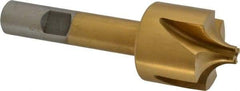 Interstate - 11/32" Radius, 1-1/8" Mill Diam, 4 Flute High Speed Steel Corner Rounding End Mill - Single End, TiN Finish, 3-1/2" OAL, 1/2" Shank Diam - Apex Tool & Supply