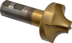 Interstate - 11/16" Radius, 2-1/4" Mill Diam, 4 Flute High Speed Steel Corner Rounding End Mill - Single End, TiN Finish, 4-5/16" OAL, 1" Shank Diam - Apex Tool & Supply