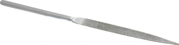 Strauss - 8-1/2" OAL Coarse Half Round Needle Diamond File - 1/2" Wide x 5/32" Thick, 4-3/8 LOC, 181 Grit - Apex Tool & Supply
