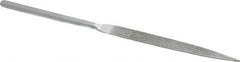 Strauss - 8-1/2" OAL Coarse Half Round Needle Diamond File - 1/2" Wide x 5/32" Thick, 4-3/8 LOC, 181 Grit - Apex Tool & Supply