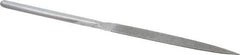 Strauss - 8-1/2" OAL Fine Half Round Needle Diamond File - 1/2" Wide x 5/32" Thick, 4-3/8 LOC, 91 Grit - Apex Tool & Supply