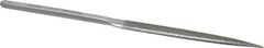 Strauss - 8-1/2" OAL Medium Half Round Needle Diamond File - 1/2" Wide x 5/32" Thick, 4-3/8 LOC, 126 Grit - Apex Tool & Supply