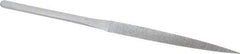 Strauss - 8-1/2" OAL Medium Three Square Needle Diamond File - 3/8" Wide x 3/8" Thick, 4-3/8 LOC, 126 Grit - Apex Tool & Supply