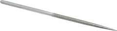 Strauss - 8-1/2" OAL Coarse Round Needle Diamond File - 1/4" Wide x 1/4" Thick, 4-3/8 LOC, 181 Grit - Apex Tool & Supply