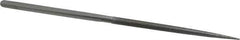 Strauss - 8-1/2" OAL Medium Round Needle Diamond File - 1/4" Wide x 1/4" Thick, 4-3/8 LOC, 126 Grit - Apex Tool & Supply