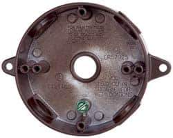 Cooper Crouse-Hinds - 1 Gang, (4) 1/2" Knockouts, Aluminum Round Outlet Box - 4-1/8" Overall Height x 4" Overall Width x 1-1/2" Overall Depth, Weather Resistant - Apex Tool & Supply