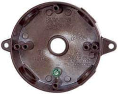 Cooper Crouse-Hinds - 1 Gang, (4) 1/2" Knockouts, Aluminum Round Outlet Box - 4-1/8" Overall Height x 4" Overall Width x 1-1/2" Overall Depth, Weather Resistant - Apex Tool & Supply