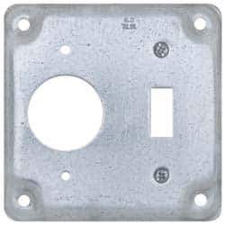 Cooper Crouse-Hinds - Electrical Outlet Box Steel Square Surface Cover - Apex Tool & Supply