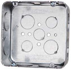 Cooper Crouse-Hinds - 1 Gang, (13) 1/2 & 3/4" Knockouts, Steel Square Outlet Box - 4-11/16" Overall Height x 4-11/16" Overall Width x 2-1/8" Overall Depth - Apex Tool & Supply