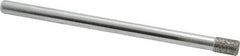 Strauss - 0.14" Head Diam x 0.197" Head Thickness Diamond (Abrasive) Grinding Pin - 1/8" Shank Diam x 2" Shank Length, Medium Grade, 80 Grit - Apex Tool & Supply